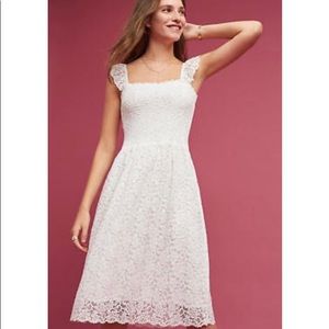 Anthropologie Maeve Anastasi white lace dress